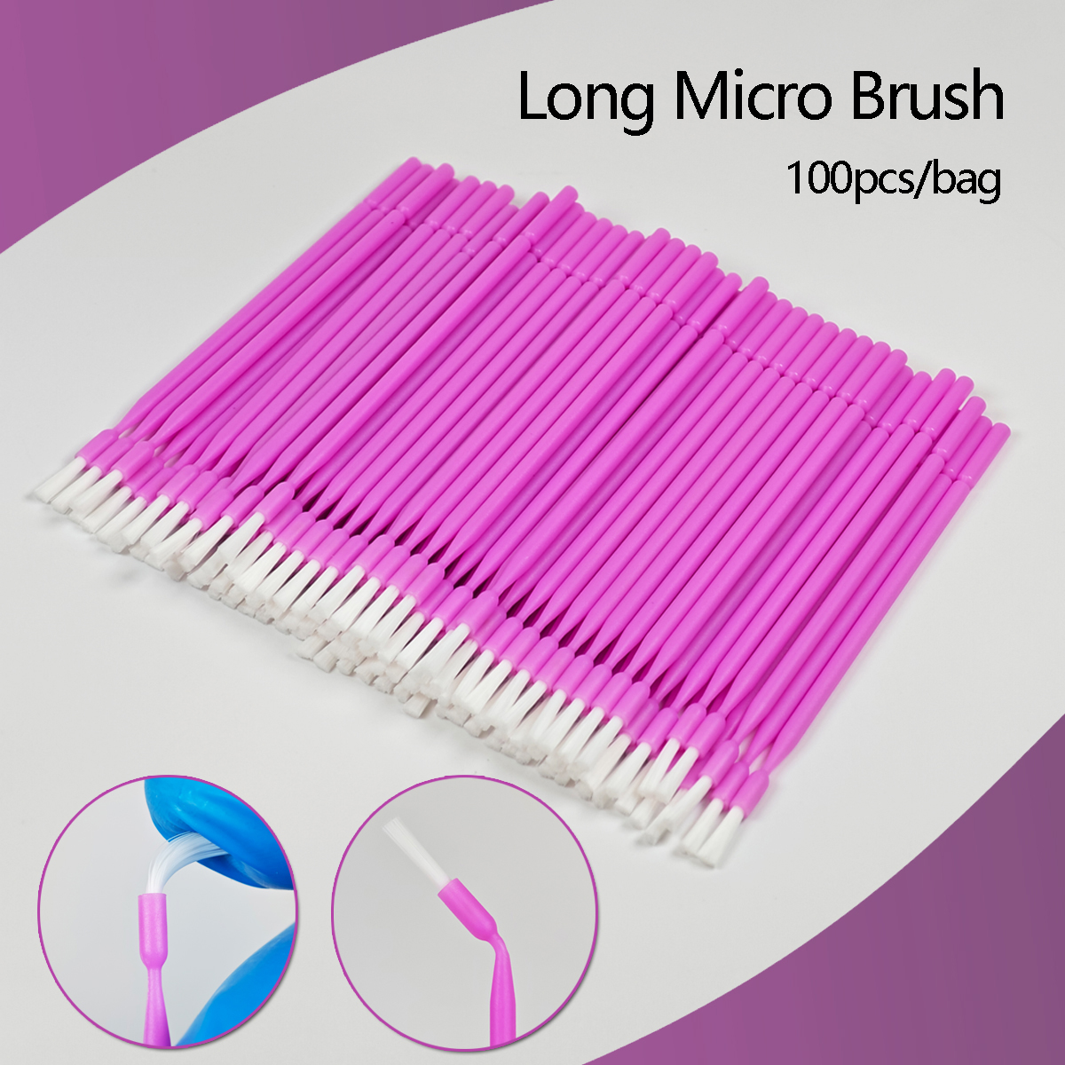 Teeth Whitening Brush - 100Pcs Dental Disposable Micro Brush Applicators