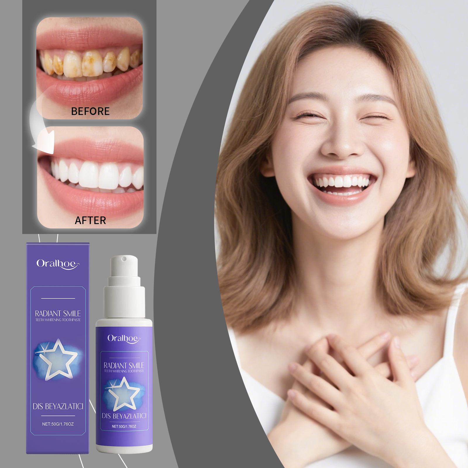 ORALHOE 50g Purple Teeth White – Teeth Whitening Or Bleaching Bewertung und Preis