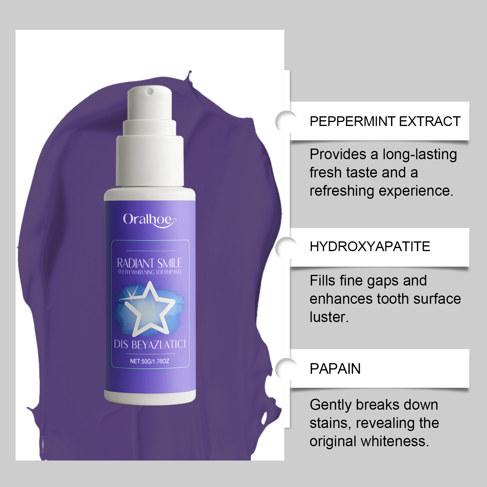 ORALHOE 50g Purple Teeth White – Teeth Whitening Or Bleaching Bewertung und Preis