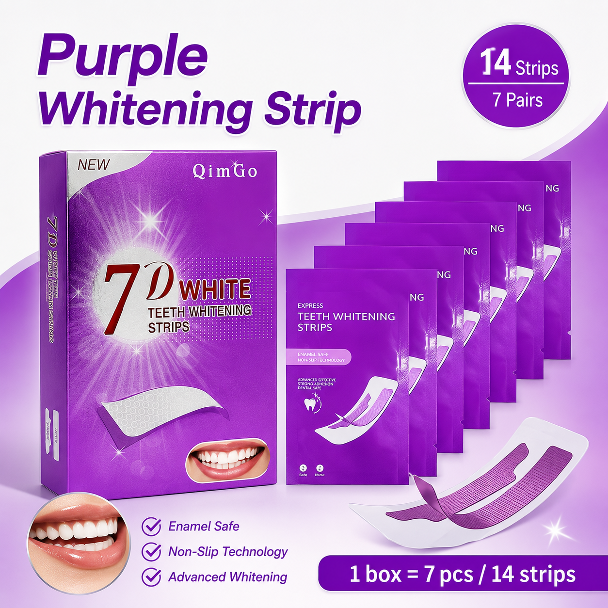 7D Purple Teeth Whitening Stri – Teeth Whitening Yellow Teeth Bewertung und Preis
