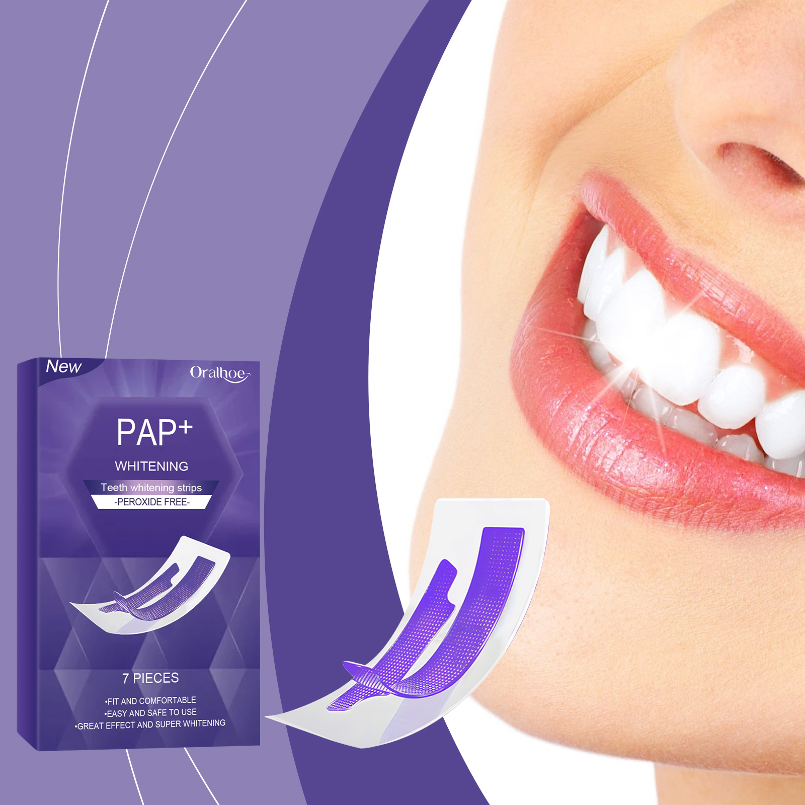 Purple Teeth Whitening Strips  – Teeth Whitening Bleach Bewertung und Preis